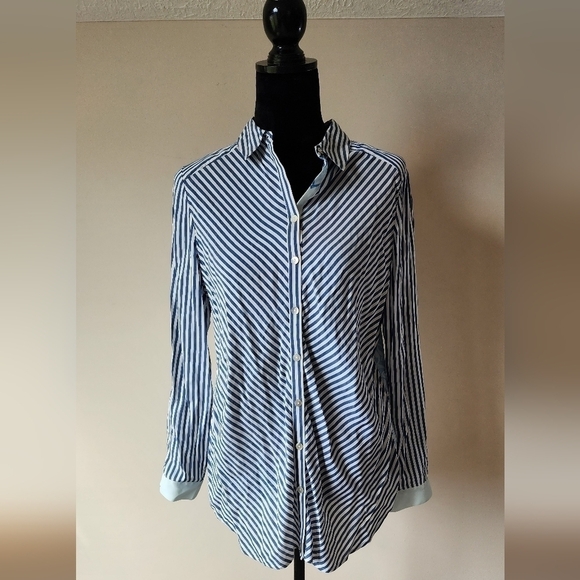 Chico's Mix Print Medallion Scrolls Print Multi-Color long sleeve shirt sz  8/10 - Picture 1 of 7